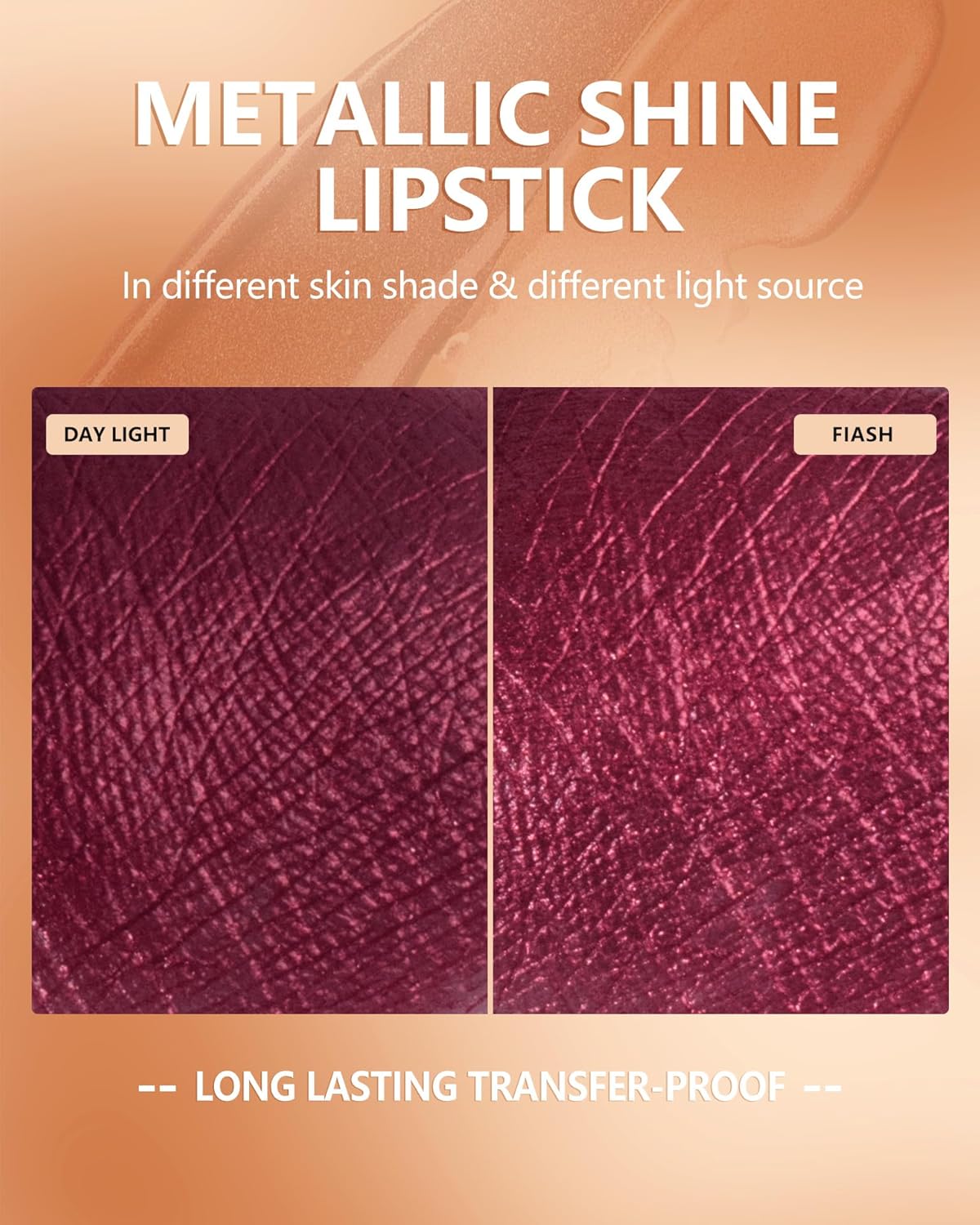 MAKI YIKA Dark Purple Lipstick for Women Metallic Lipsticks Glitter Long Lasting Lipstick No Smudge