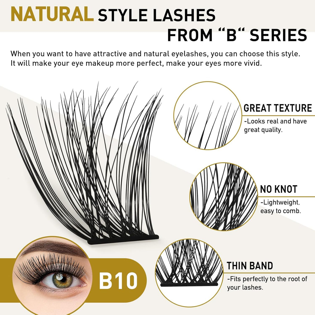 Lash Clusters B10 Mixed Tray DIY Eyelash Extensions 72 Clusters Lashes B&Q Eyelash Extensions