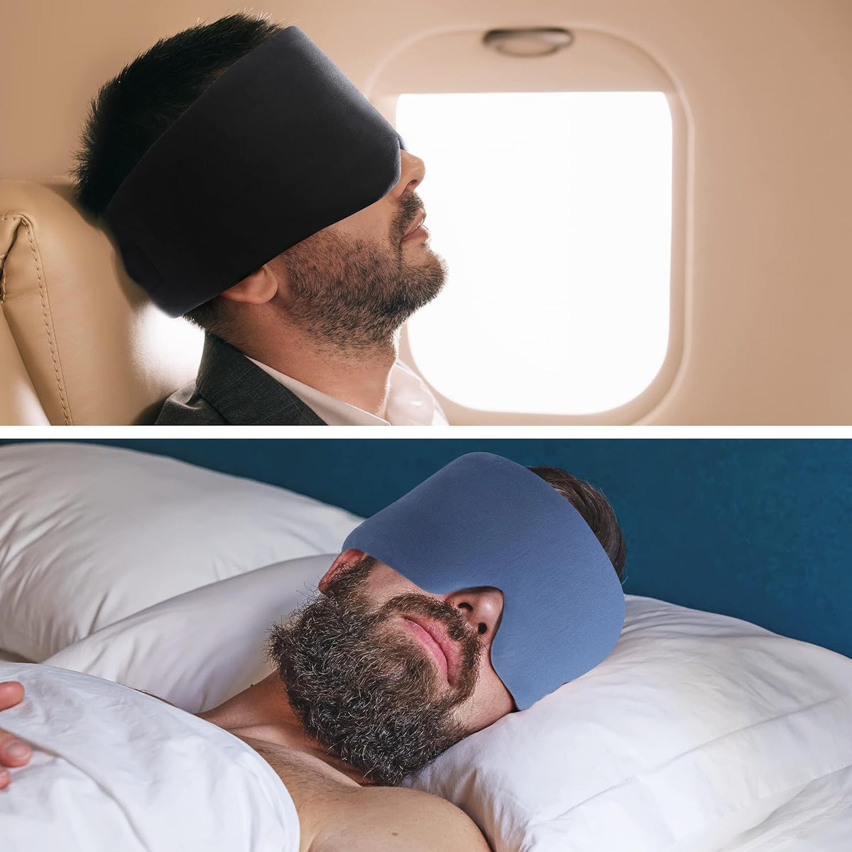 FRESHME Pure Handmade Cotton Sleep Mask - Blackout Eye Mask with Adjustable Velcro Soft and