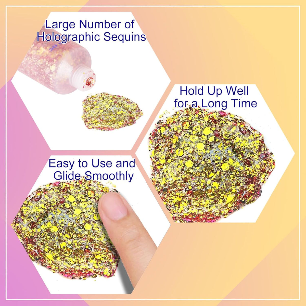 MEICOLY Chameleon Gold Body Glitter,Mardi Gras Outfit for Women,Color Changing Face Glitter,Chunky