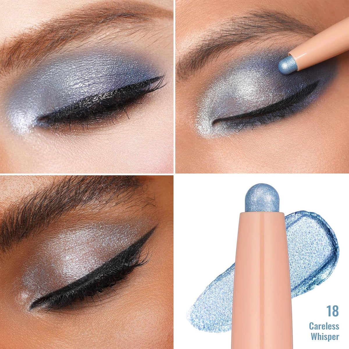 Oulac Eyeshadow Stick Set Smooth & Long Lasting, Twist-up Design Shimmering Glitter Finish