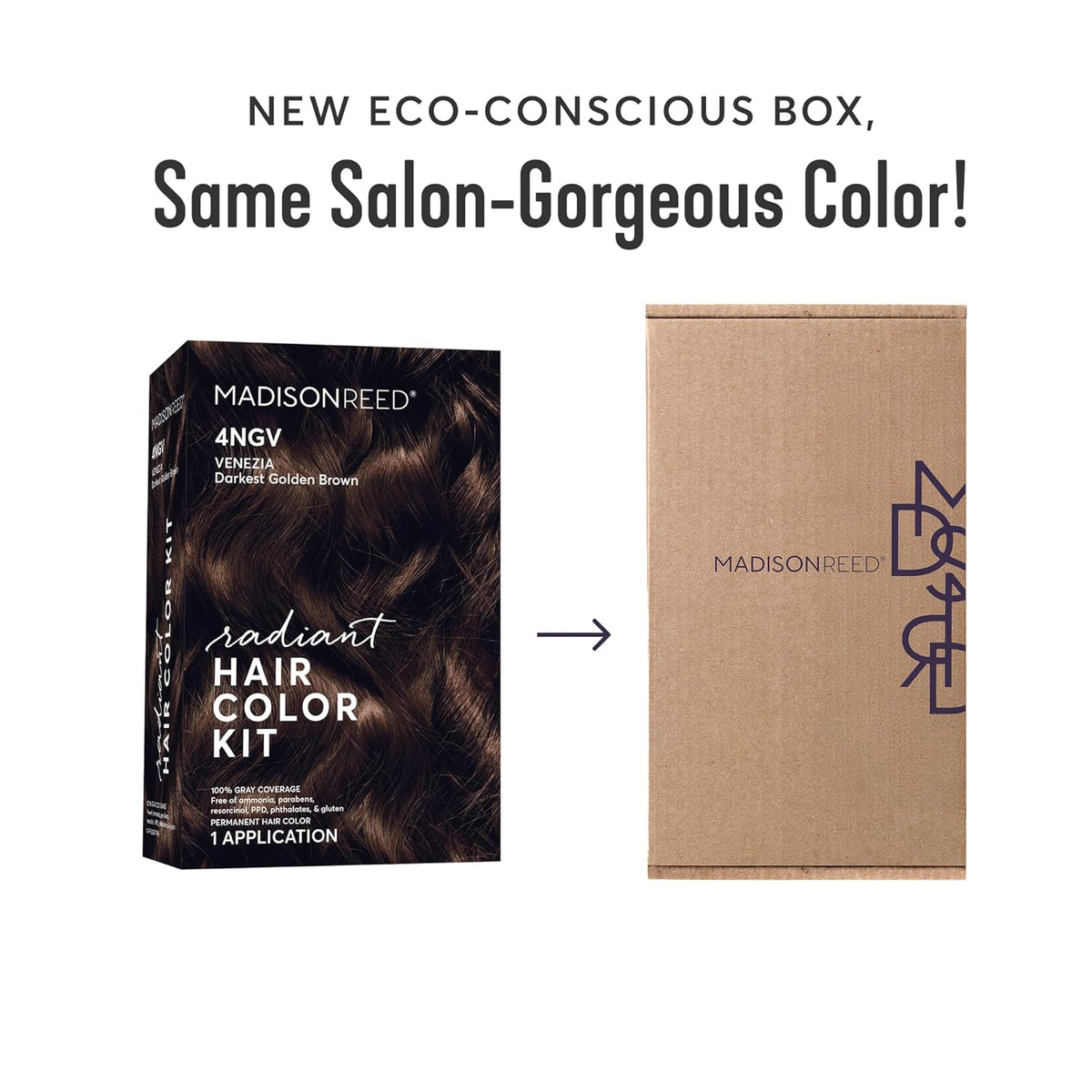 Madison Reed Radiant Hair Color Kit | 4NGV Darkest Golden Brown with Warm Tones (Venezia Brown) for