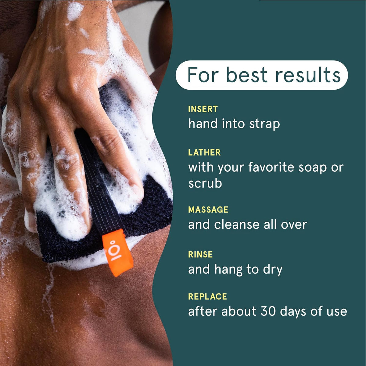 Cleanlogic Sport Exfoliating Body Scrubber, Large Exfoliator Tool for Athletes, Daily Skincare