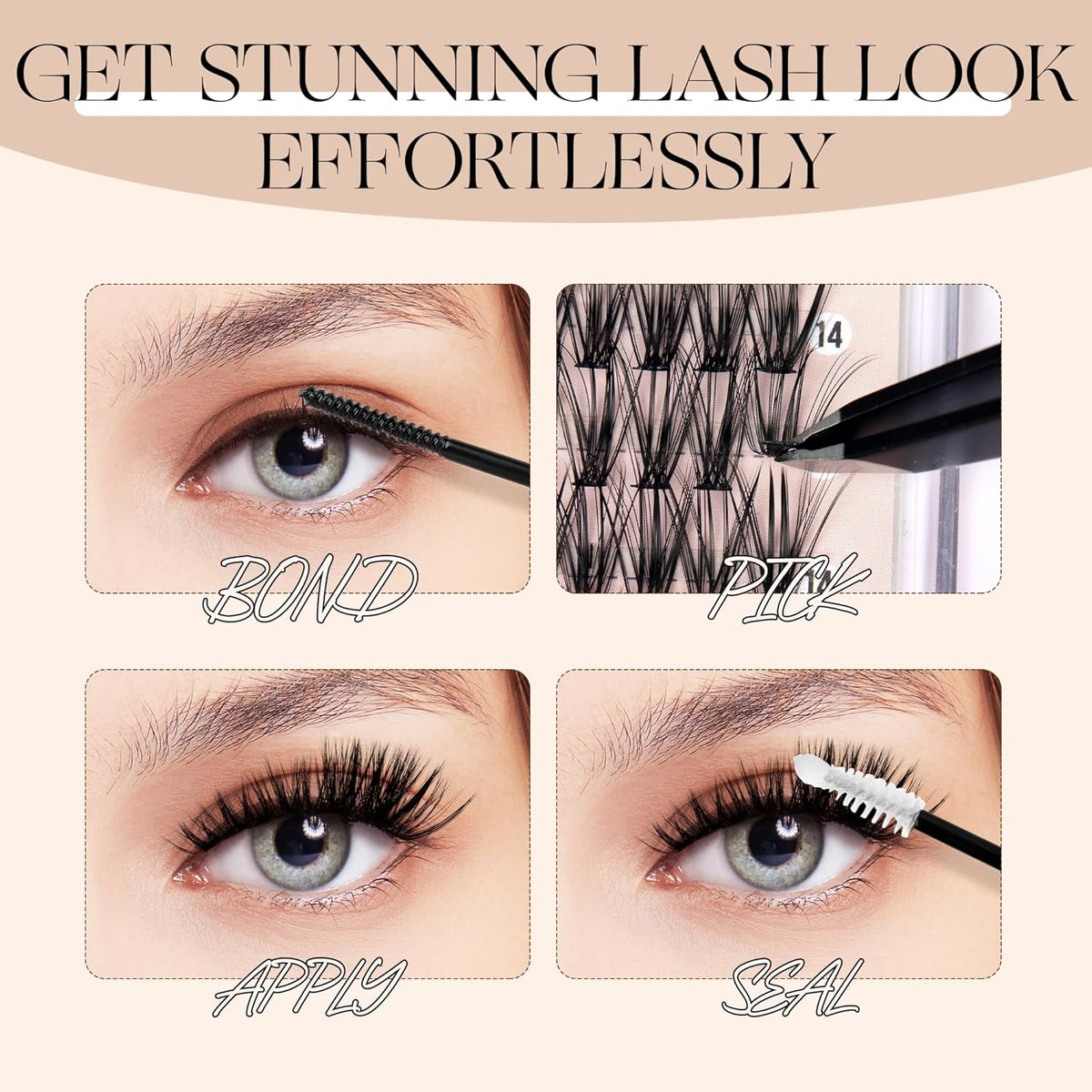 PopUp Lash-Extension-Clusters D Curl Lash Clusters Natural Look Cluster Lashes Extensions Band &