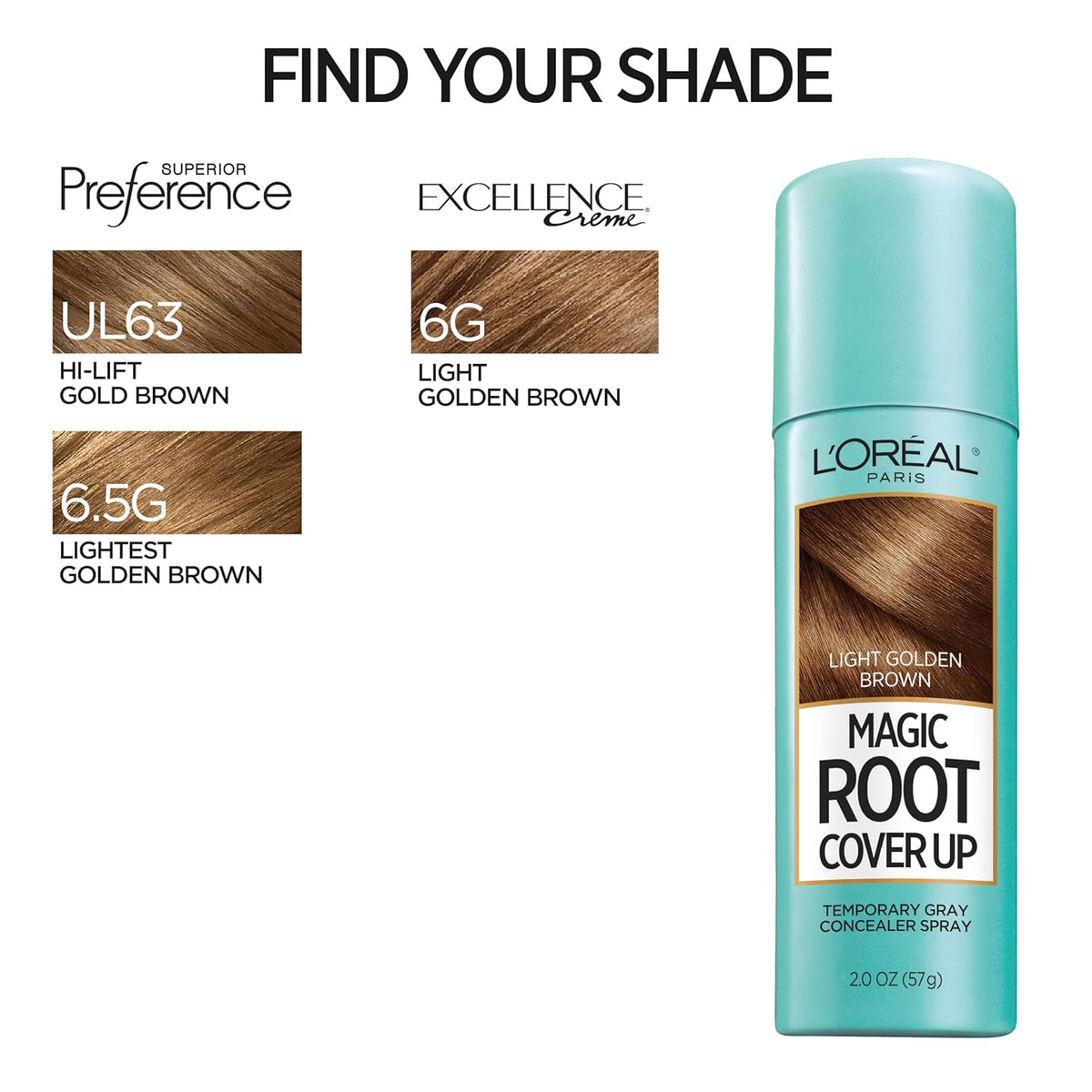 L'Oreal Paris Hair Color Root Cover Up Temporary Gray Concealer Spray Light Golden Brown (Pack of