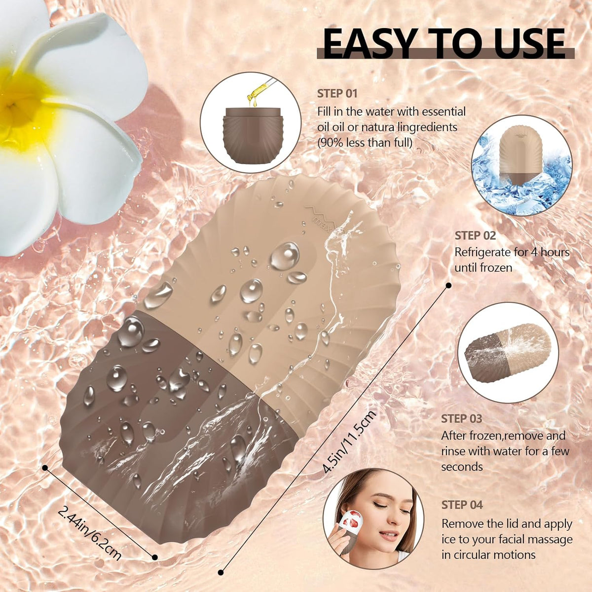 Ice Roller for Face and Eye, Silicone Ice Facial Roller Ice Holder, Face Ice Mold Skin Care, Face