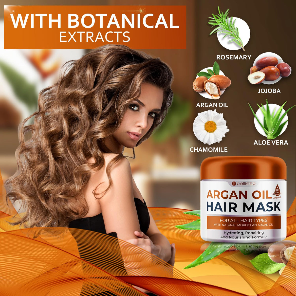 Moroccan Argan Oil Mask - Deep Conditioning Moisturizer for Dry, Extremely Damaged Hair - Hydrating