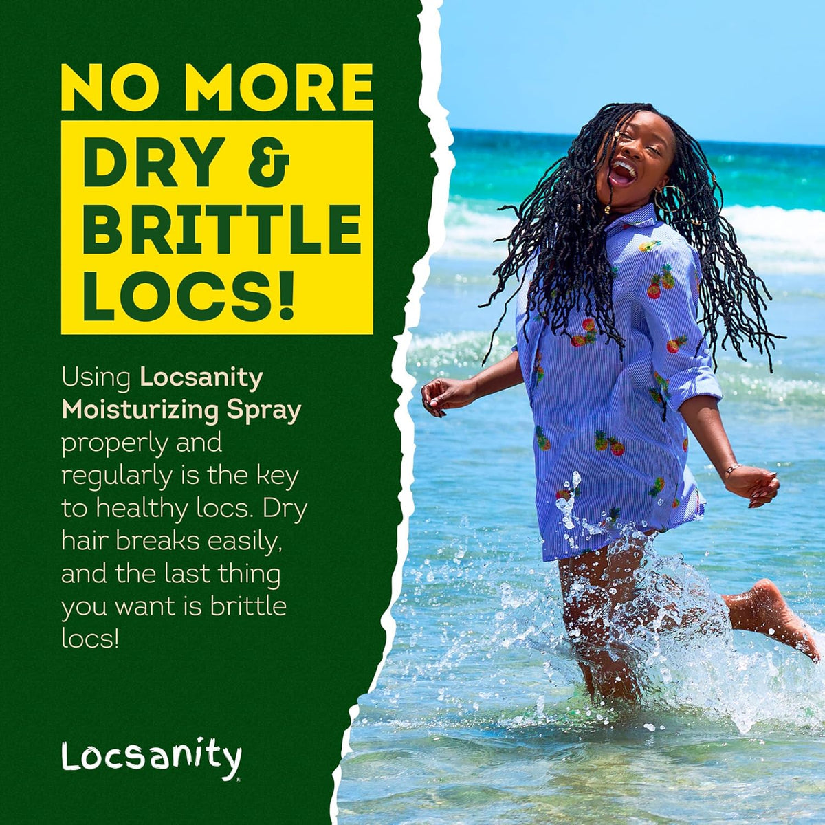 Locsanity Daily Moisturizing Refreshing Spray for Locs, Dreadlocks - Rose Water and Peppermint Hair