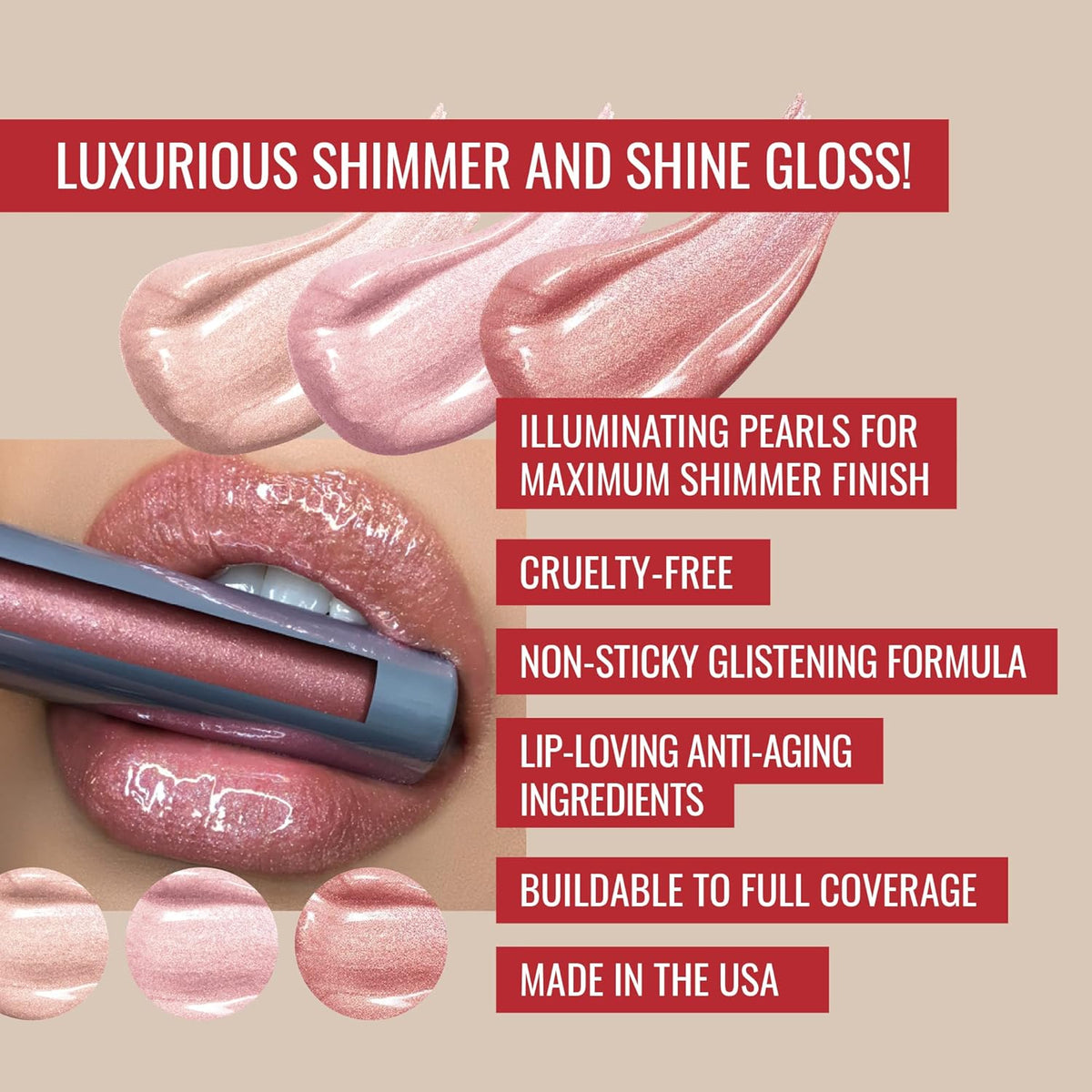 Runway Rogue LuxGloss Lip Gloss Trio, High-Pigment Shimmer Lip Gloss Set, (‘Photo Filter’