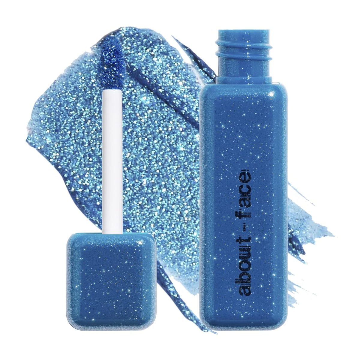 About-face Fractal Glitter Eye Paint Above Santorini – Smudge-Proof, Long-Lasting Liquid Eyeshadow