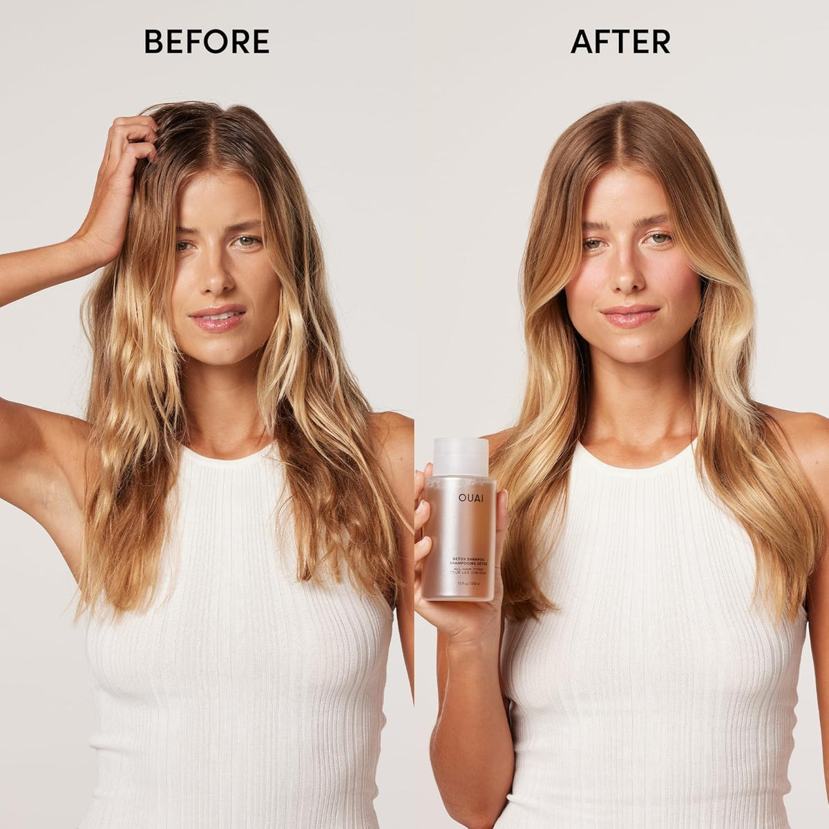OUAI Detox Shampoo - Clarifying Shampoo for Build Up, Dirt, Oil, Product and Hard Water - Apple