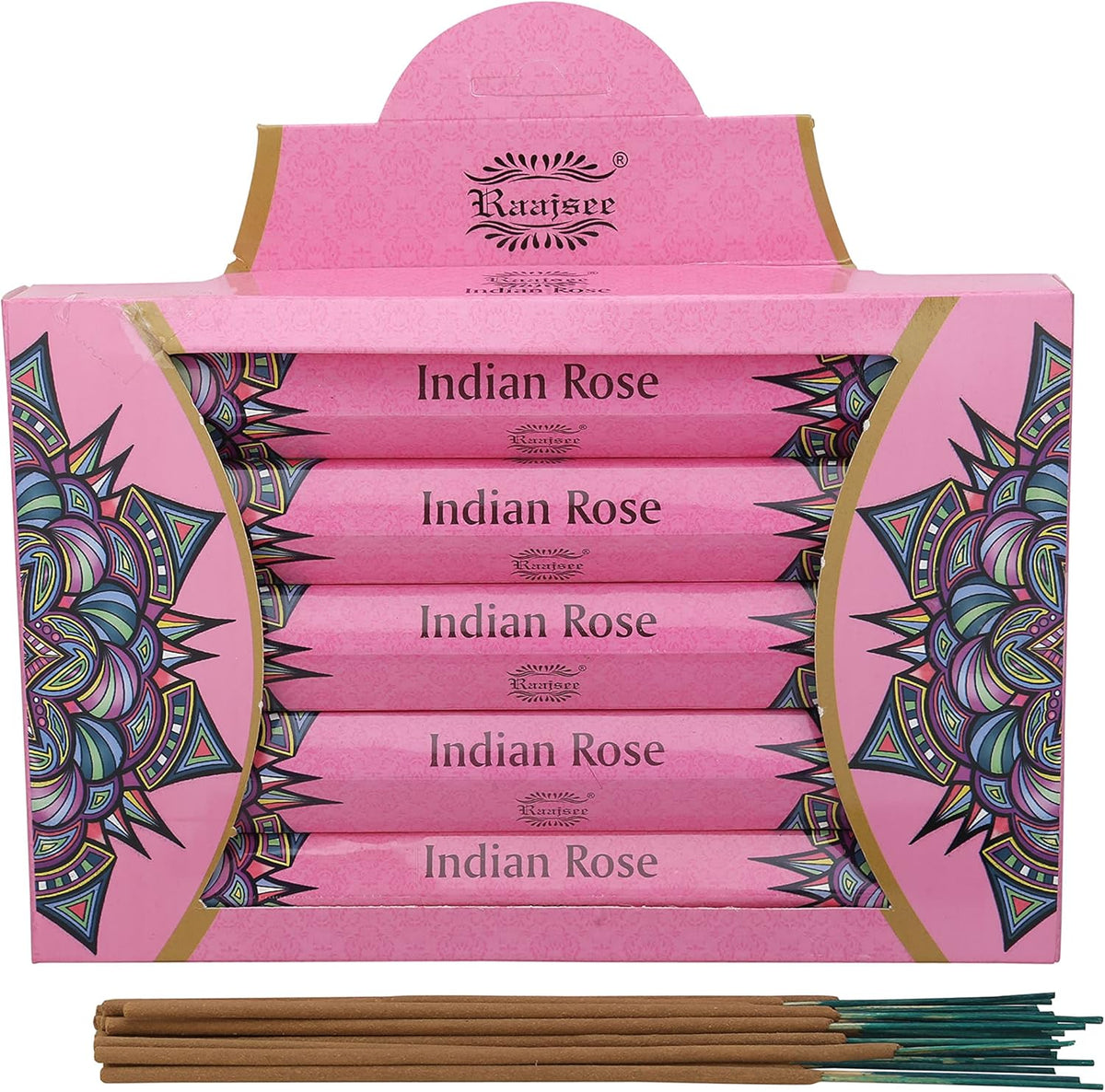 Raajsee Rose Incense Sticks 15 Sticks x 5 Pack -100% Pure Organic Natural Insense-Sticks - Hand