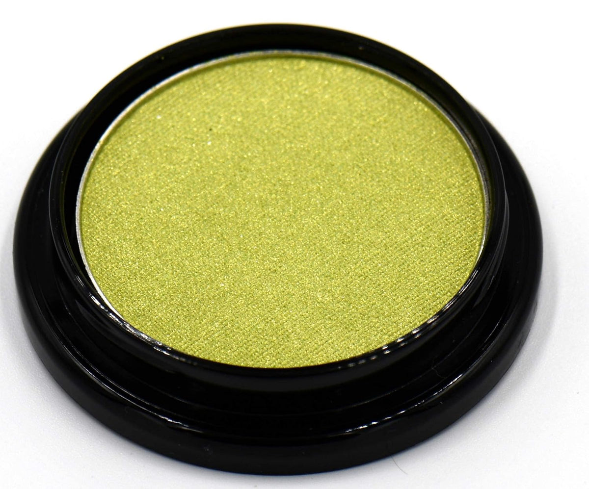 Chartreuse Bright Neon Yellow Green Shimmer Pressed Powder Single Vegan Eyeshadow; Talc, Paraben &