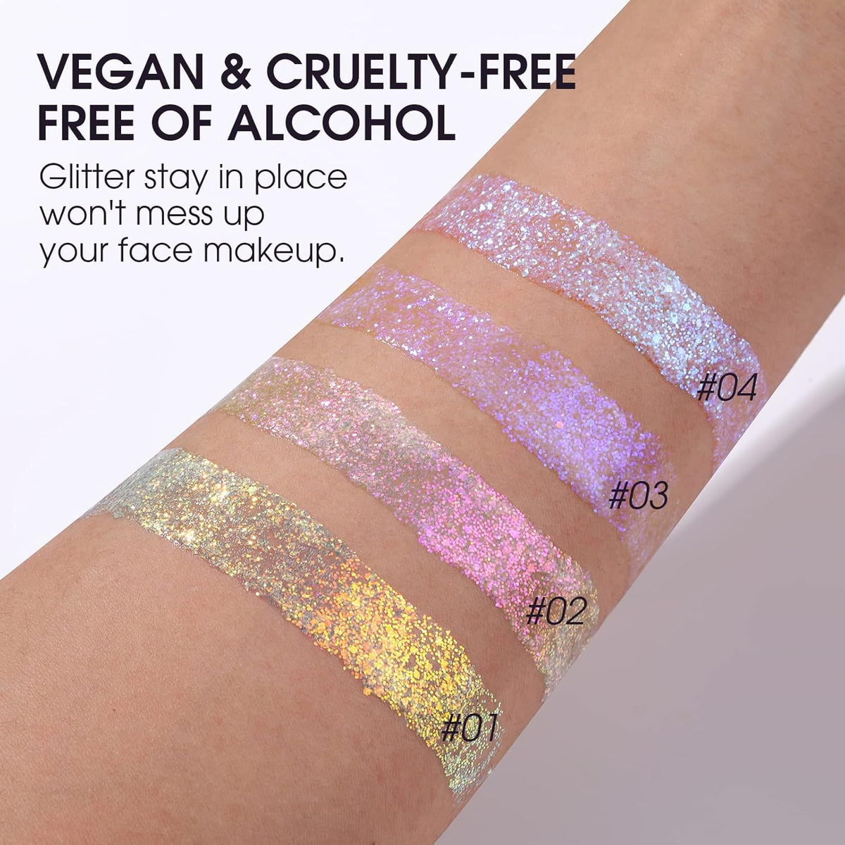 LANGMANNI Holographic Body Glitter Gel for Body, Face, Hair and Lip.Color Changing Glitter Gel