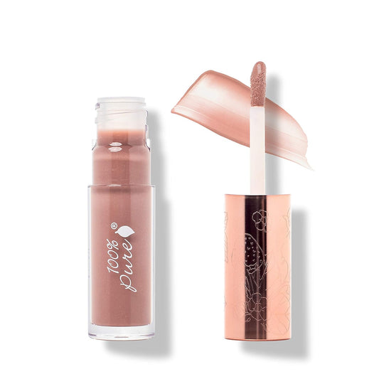 100% PURE Lip Gloss (Fruit Pigmented), Pink Caramel, High Shine, Moisturizing, Natural Lip Gloss