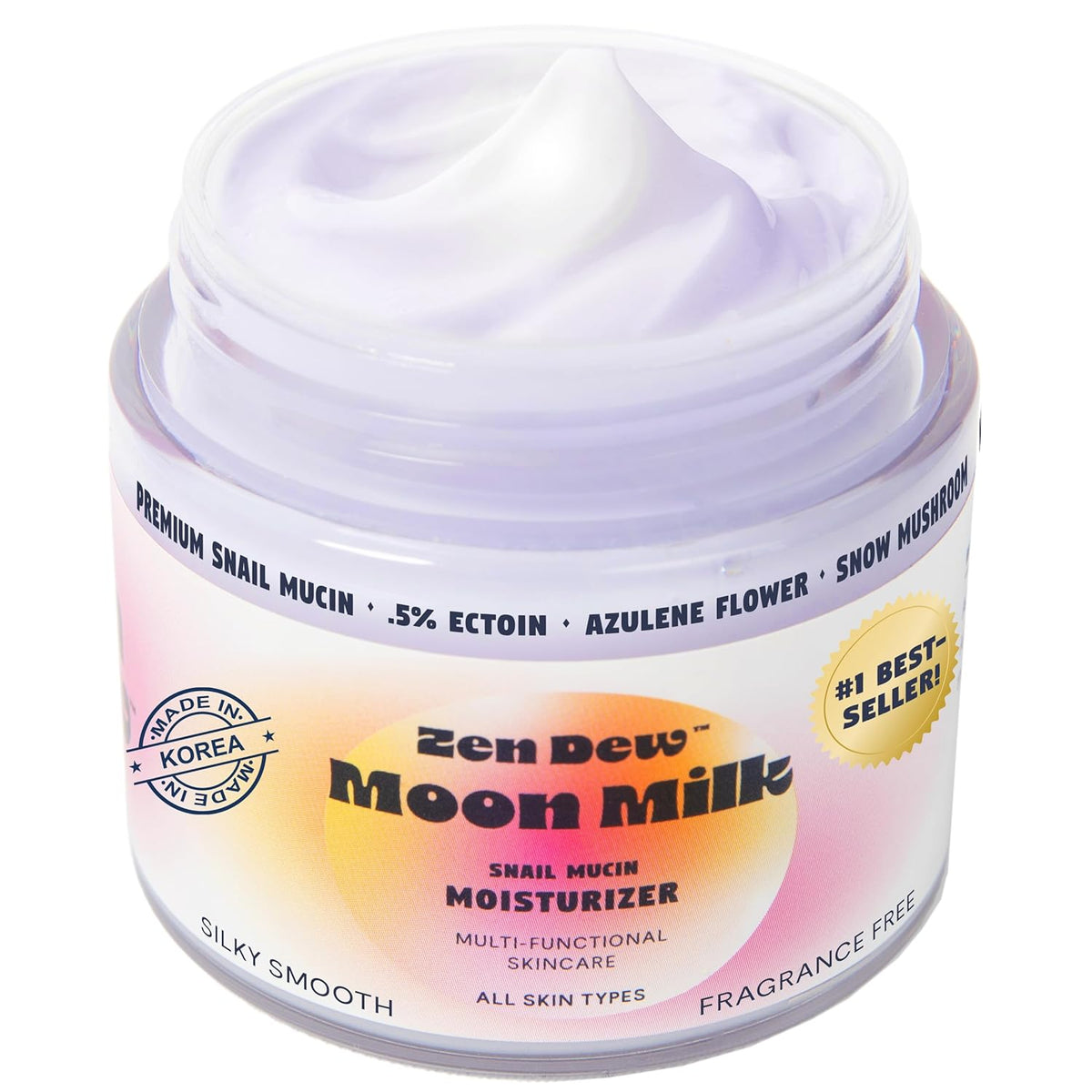 Moon Milk Snail Mucin Moisturizer Gel Cream 3.52 Oz - Blue Light Skin Defense - Korean Snail Mucin