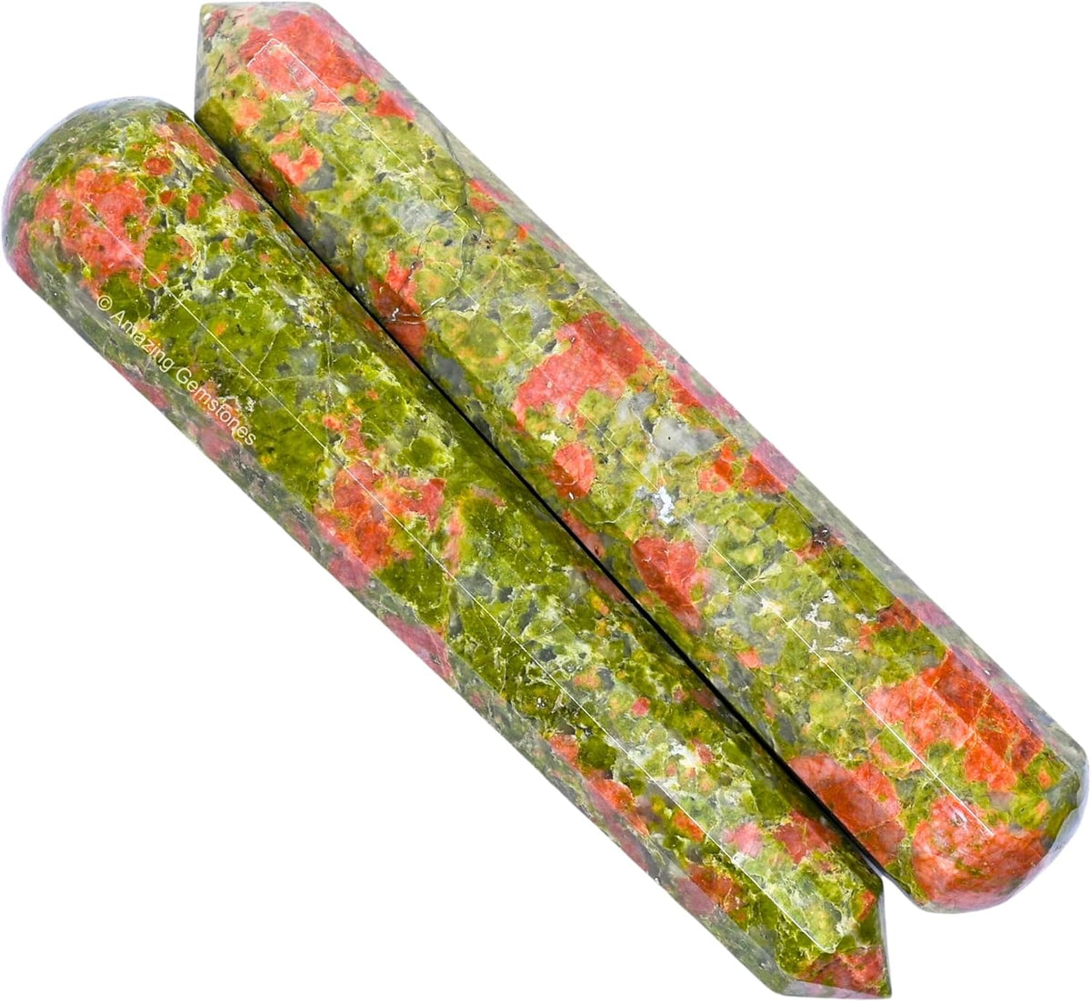 Amazing Gemstone Unakite Crystal Wand Massage Stick - Pelvic Wand Gua Sha for Adults - Crystals and