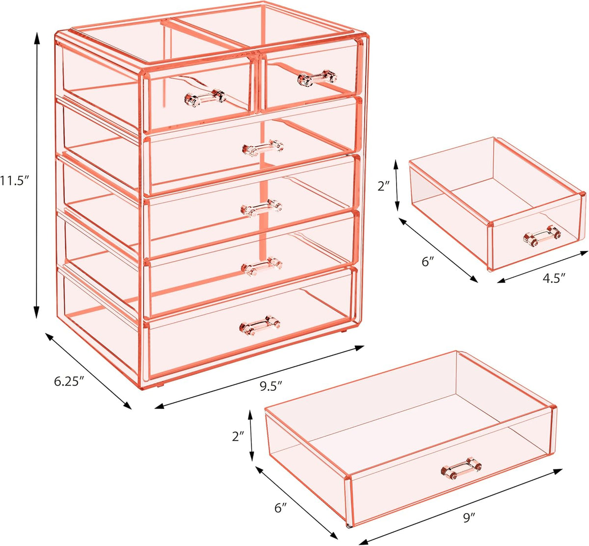 Sorbus Acrylic Makeup Organizer - Organization and Storage Case for Cosmetics Make Up & Jewelry