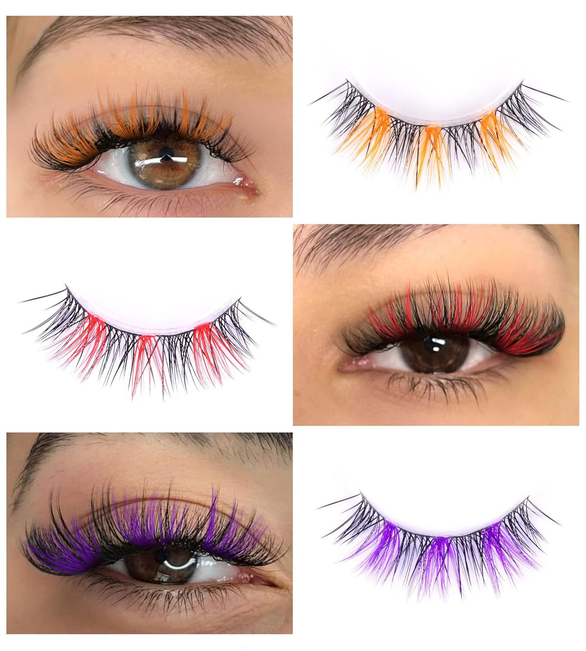 Colored Lashes Cluster Eyelashes Individual DIY Lashes Extensions 7 Colors Eye Lashes Extensions