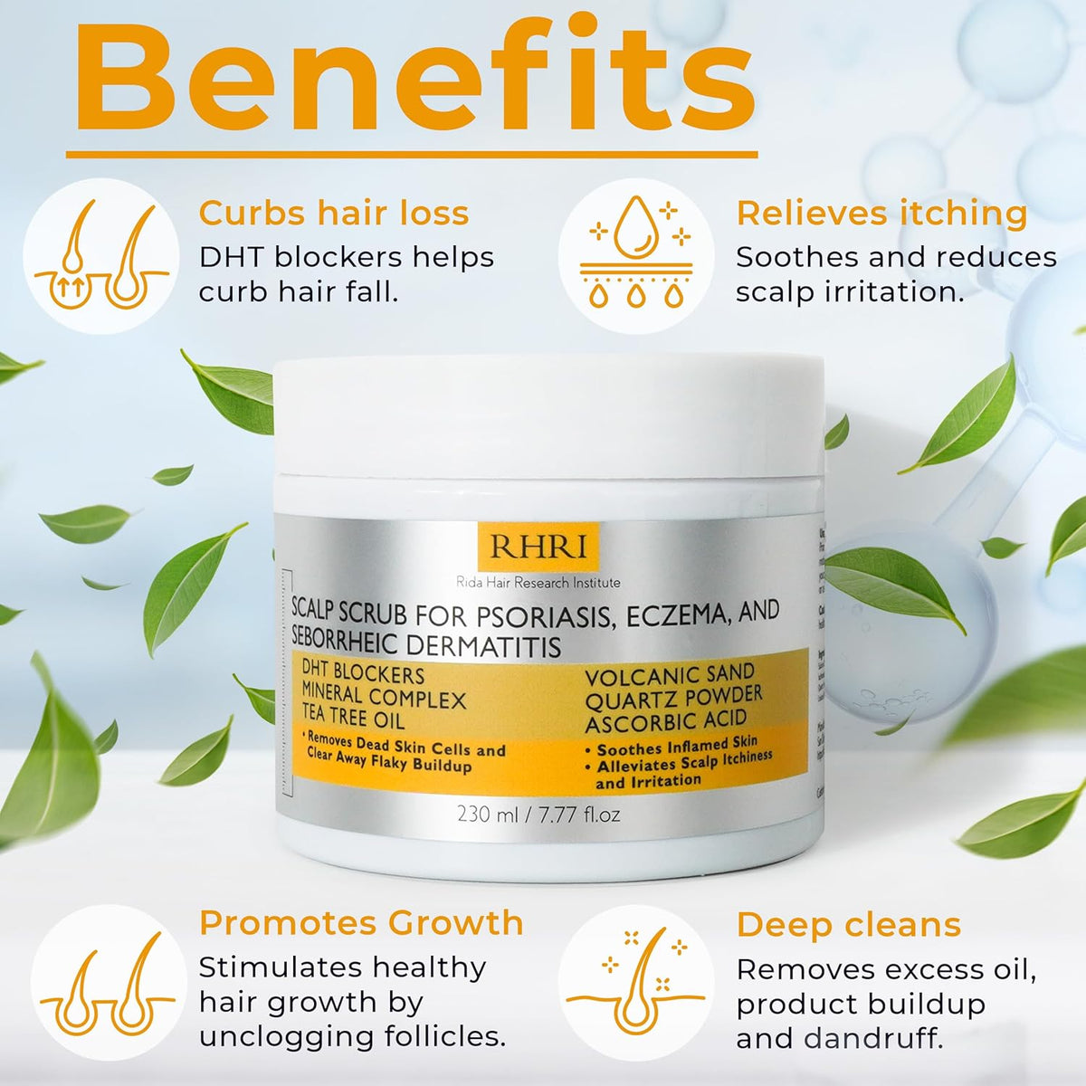 Anti Fungal Pre Shampoo Scalp Scrub for Psoriasis, Eczema & Seborrheic Dermatitis | DHT Blockers
