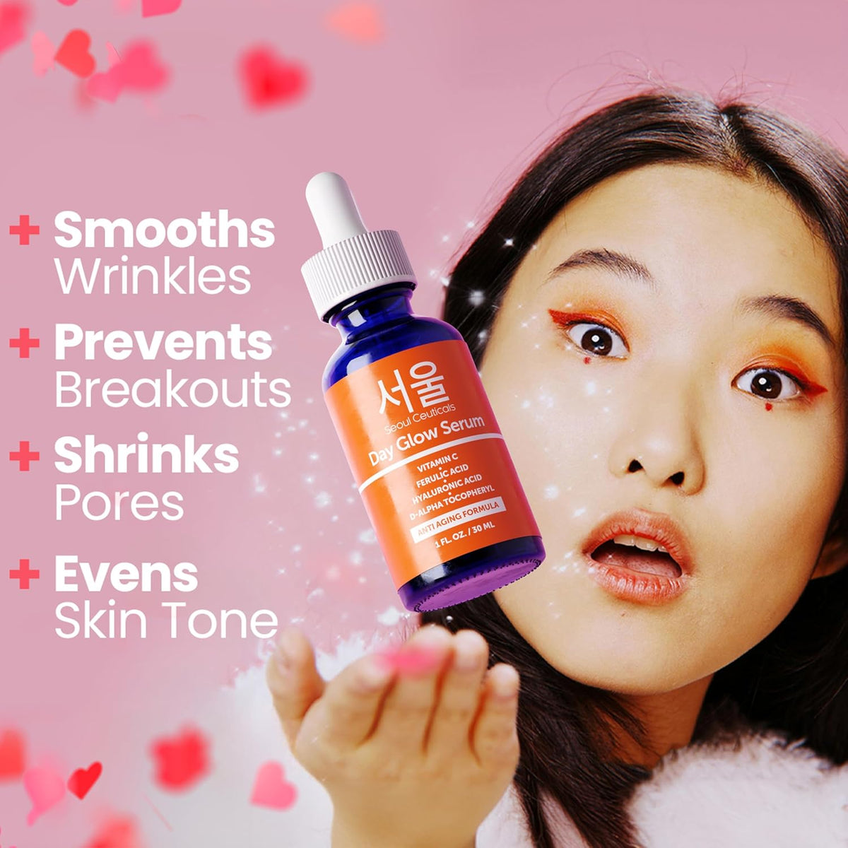 SeoulCeuticals Korean Skin Care 20% Vitamin C Hyaluronic Acid Serum + CE Ferulic Acid - Potent Anti