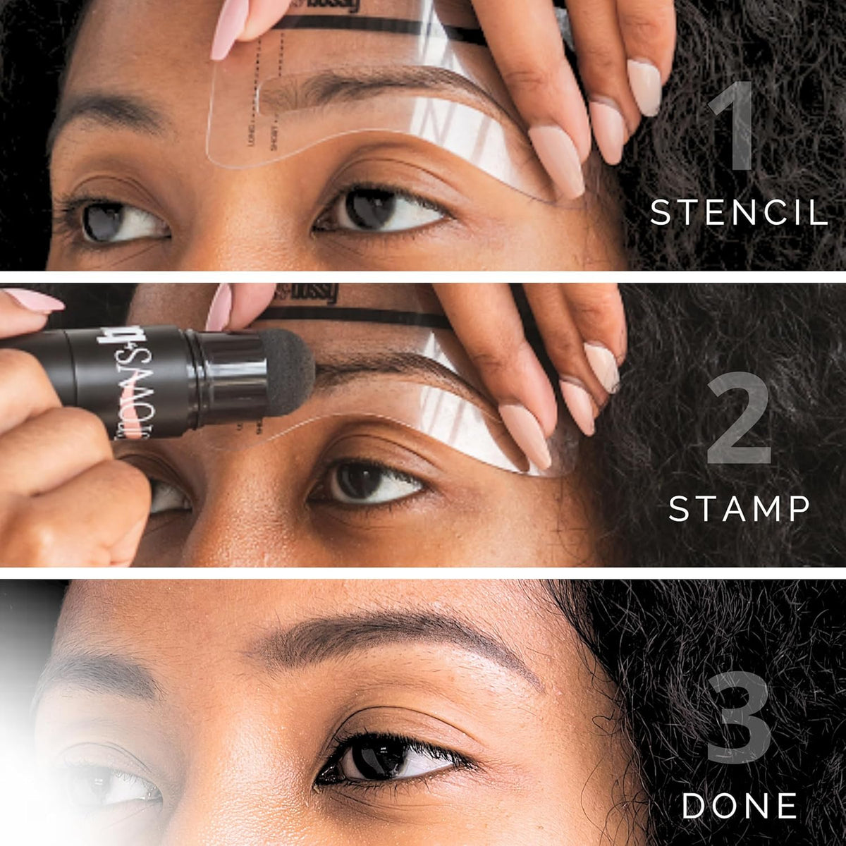 Dual-Color Eyebrow Stamp Stencil Kit with 9 Reusable Eyebrow Stencils for Professional Brow