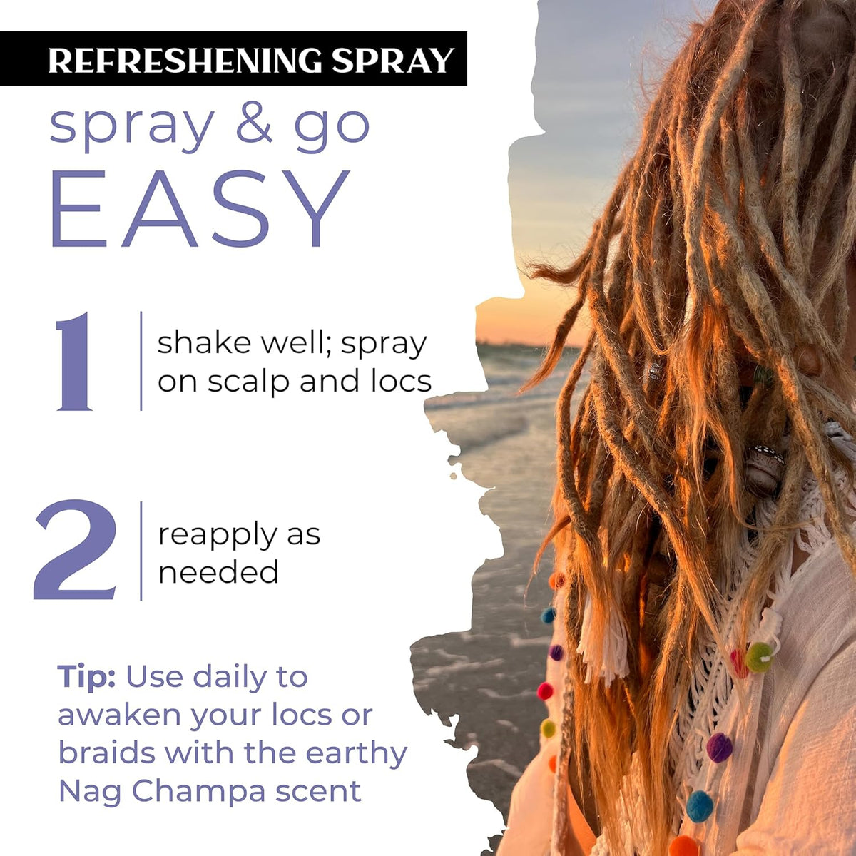 Dollylocks Refreshening Spray – Residue-Free Dreadlock Spray & Loc Moisturizer, Plant Based