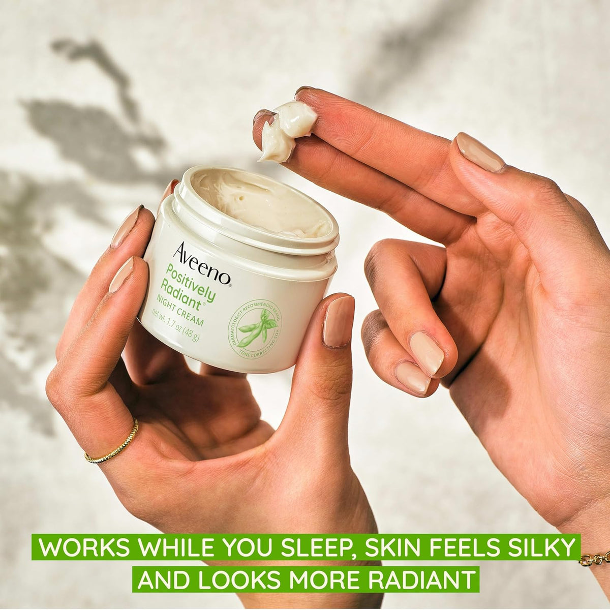 Aveeno Positively Radiant Moisturizing Face & Neck Night Cream with Tone Correcting Soy &
