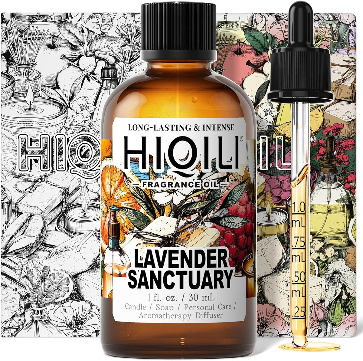 HIQILI Lavender Sanctuary Fragrance Oil for Diffuser, Candle & Soap & Perfume Making, for Hotel and