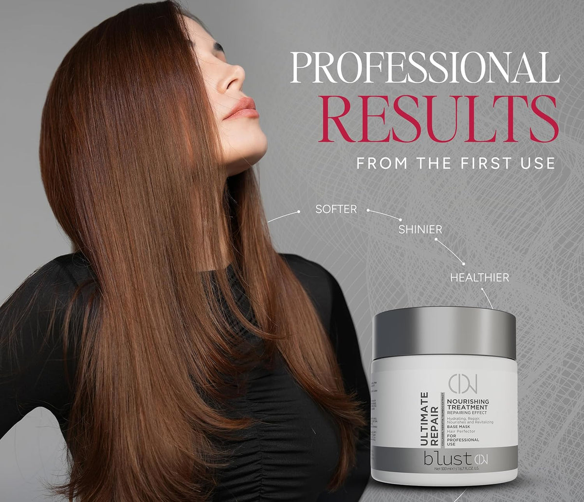 Ultimate Repair Mask with Collagen & Keratin for Damaged Hair - Hydration Deep Treatment for Dry