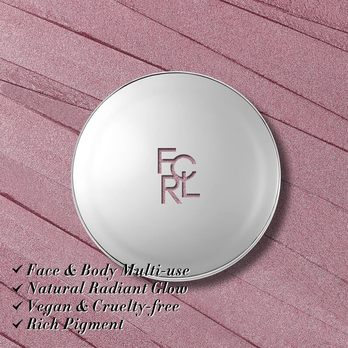 FOCALLURE Shimmer Face Highlighter Makeup Powder, Gel to Powder Glow Finish, Leaving a Lightweight