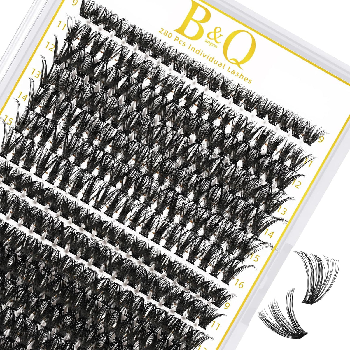 B&Q Lash Clusters 280PCS Eyelash Clusters, 40 50 C 9-16MIX Individual Lash Comfortable Eyelash