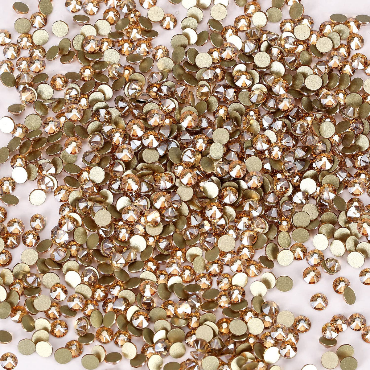 Novani Golden Shadow Rhinestones 1440pcs Flat Back Round Rhinestone Style 2088 Sparkly Crystal
