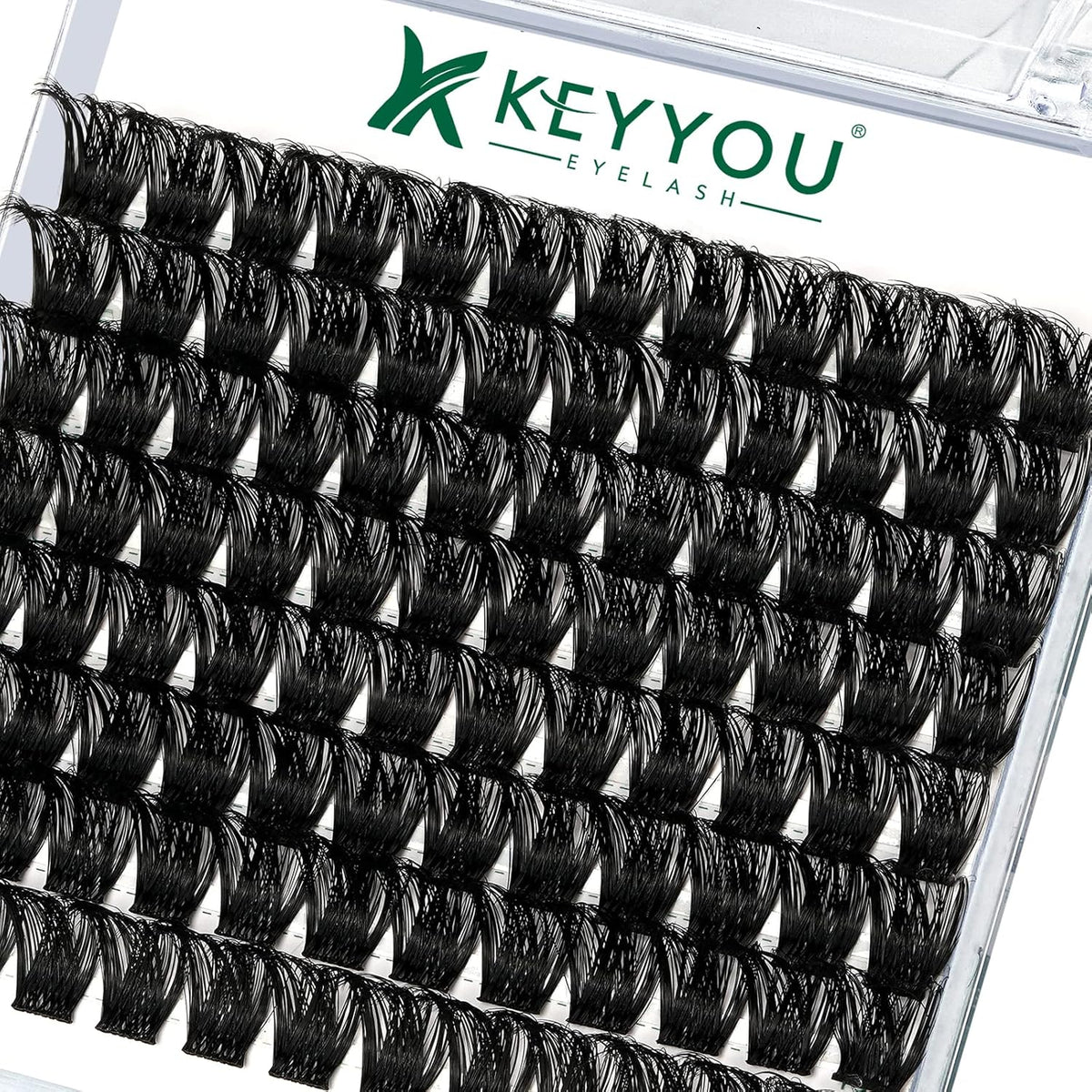 Lash Clusters 96pcs Individual Lashes Y02 D Curl 18mm Cluster Lashes KEYYOU Volume Wispy Lash