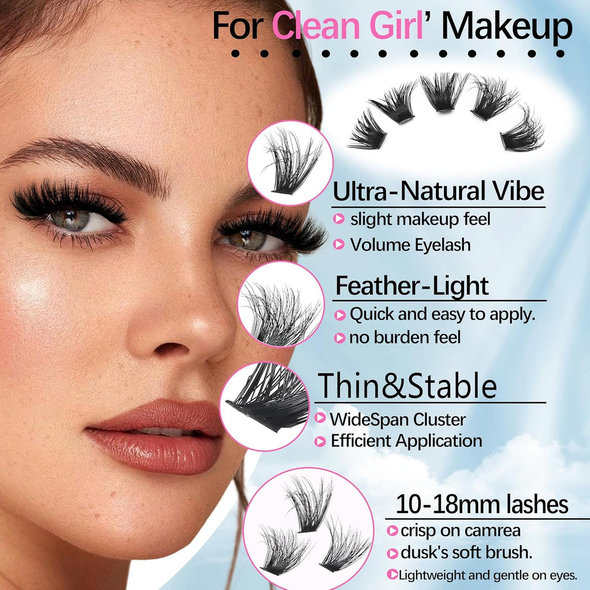 D Curl Volume Fake Eyelashes Lashes Cluster Kit Wispy Faux Mink Lashes 696Pcs Bulk Packs, DIY