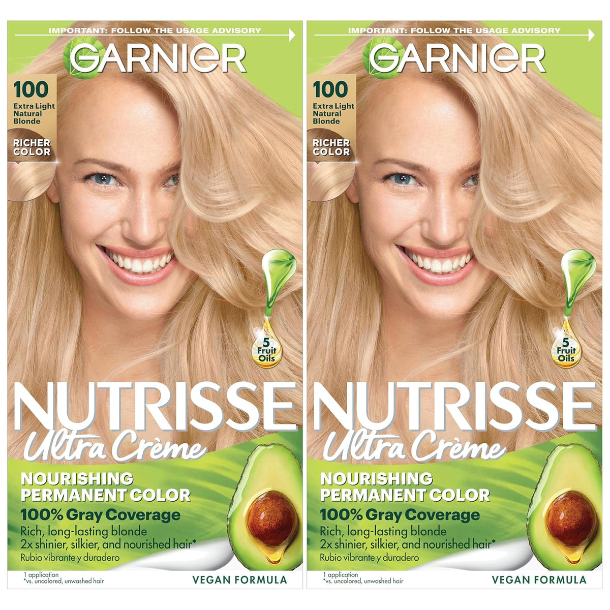 Garnier Hair Color Nutrisse Nourishing Creme, 100 Extra-Light Natural Blonde (Chamomile) Permanent