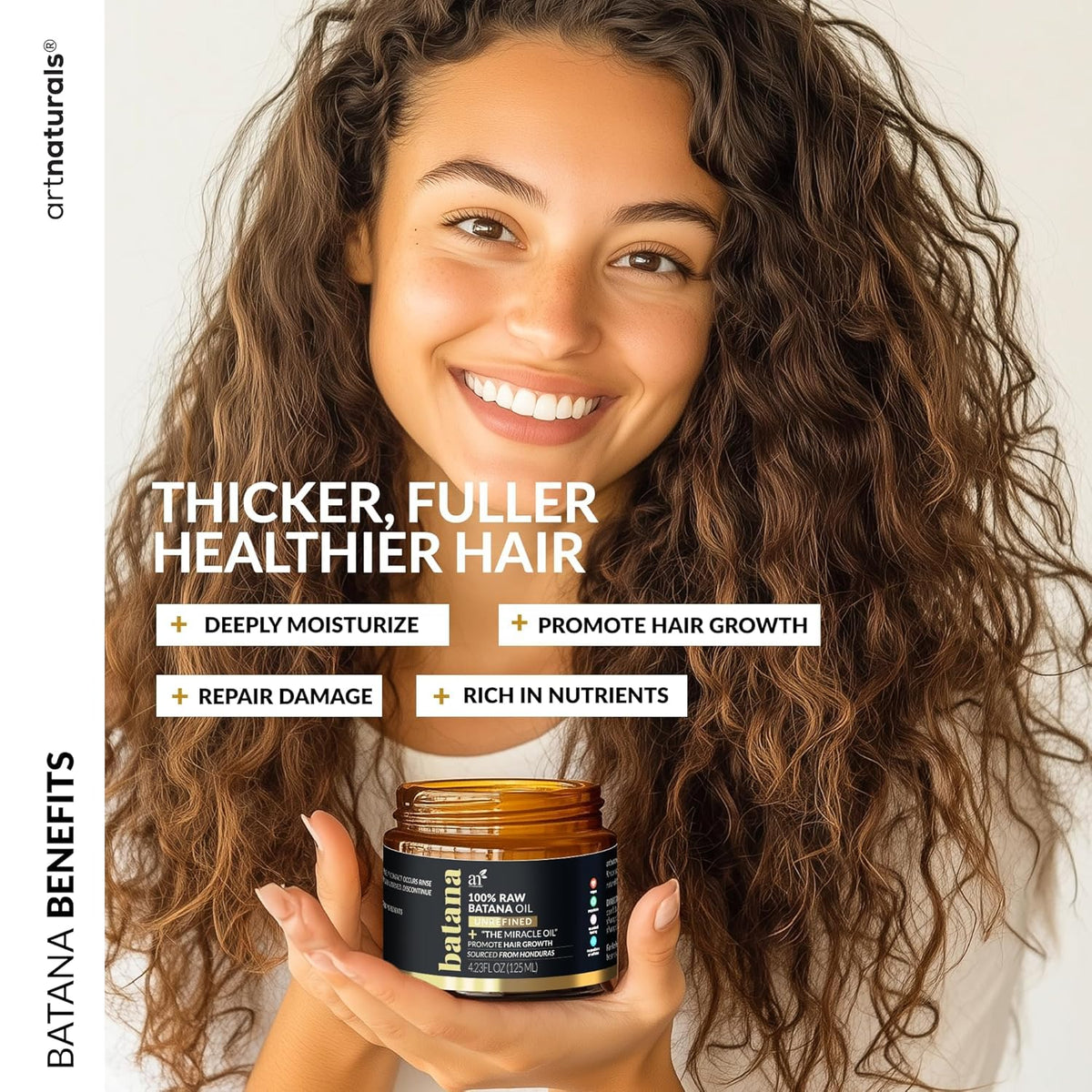 Batana Oil for Hair Growth – 4Pc Set: Raw Batana oil 4oz + 4.2oz Paste, Lash Wand & Brow Brush