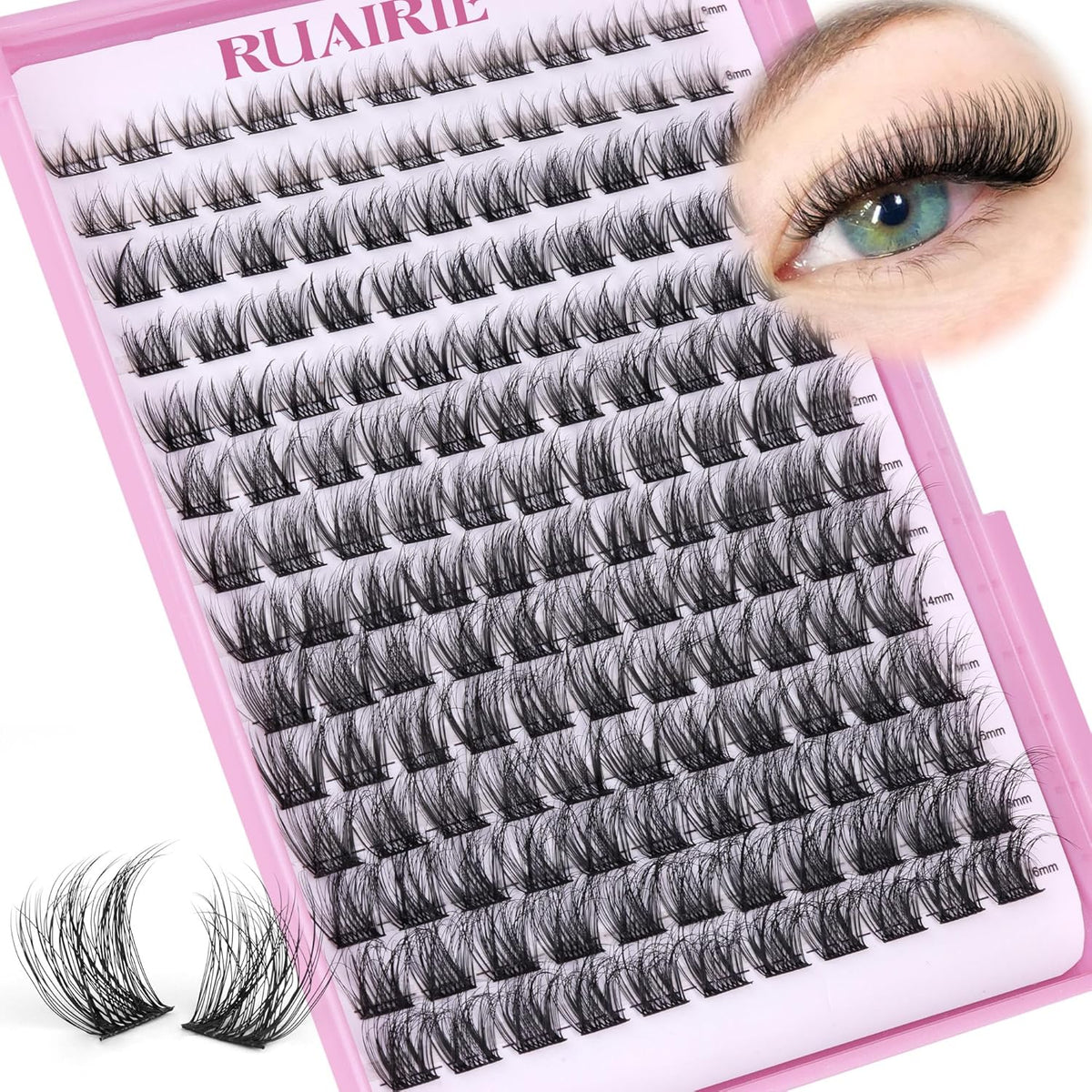 Ruairie Lash Clusters Wispy Eyelash Cluster Eyelash Extensions 154pcs Full Volume Cluster Lashes