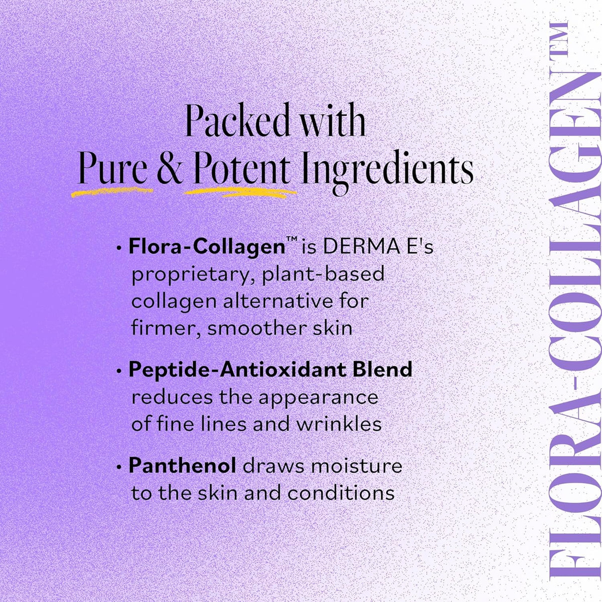DERMA E Advanced Peptides and Vegan Flora-Collagen Serum – Double Action Collagen Face Cream with