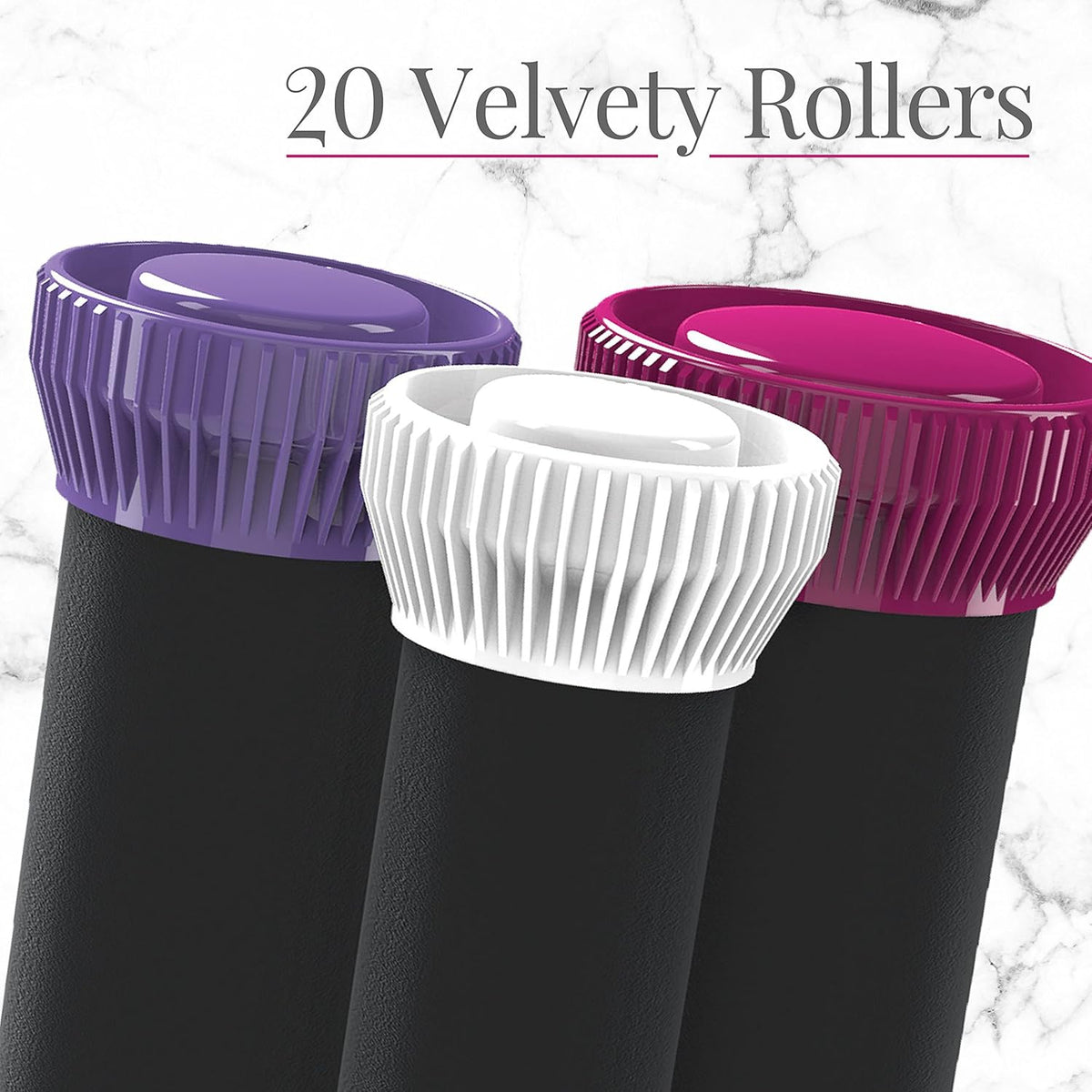 Remington Ionic Conditioning Hair Setter, 20 Velvet Hair Rollers, 6 Large (1¼”), 10 Medium (1"), 4