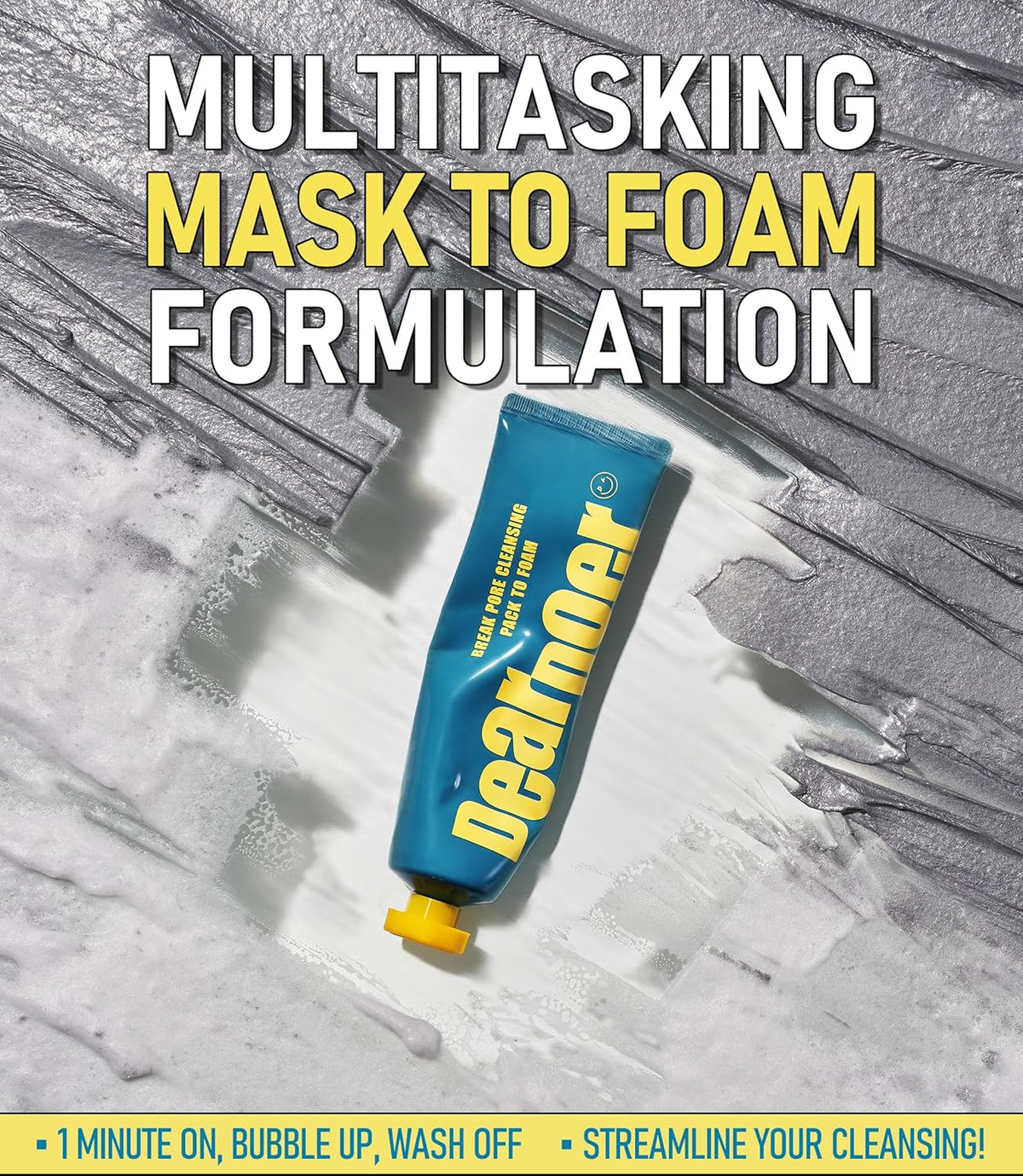 Break Pore Cleansing Pack to Foam – 3-in-1 Korean Skin Care Wash-Off Mask & Exfoliator & Cleanser
