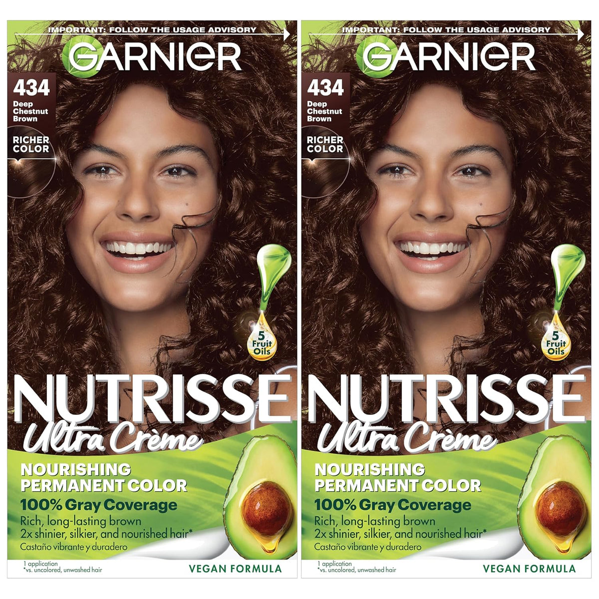 Garnier Hair Color Nutrisse Nourishing Creme, 434 Deep Chestnut Brown (Chocolate Chestnut)