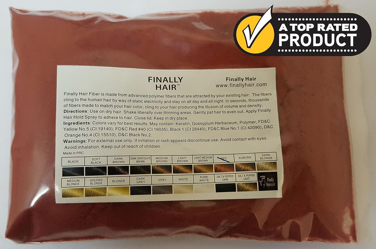 Finally Hair Building Fiber Refill 100 Grams Red Hair Loss Concealer by Finally Hair (Red)