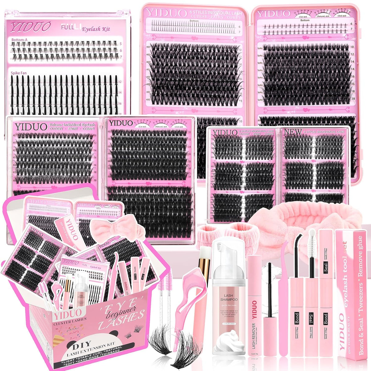 Lashes Clusters Kit 1846Pcs Bulk Packs Volume False Eyelash Extensions D Curl Wispy Individual