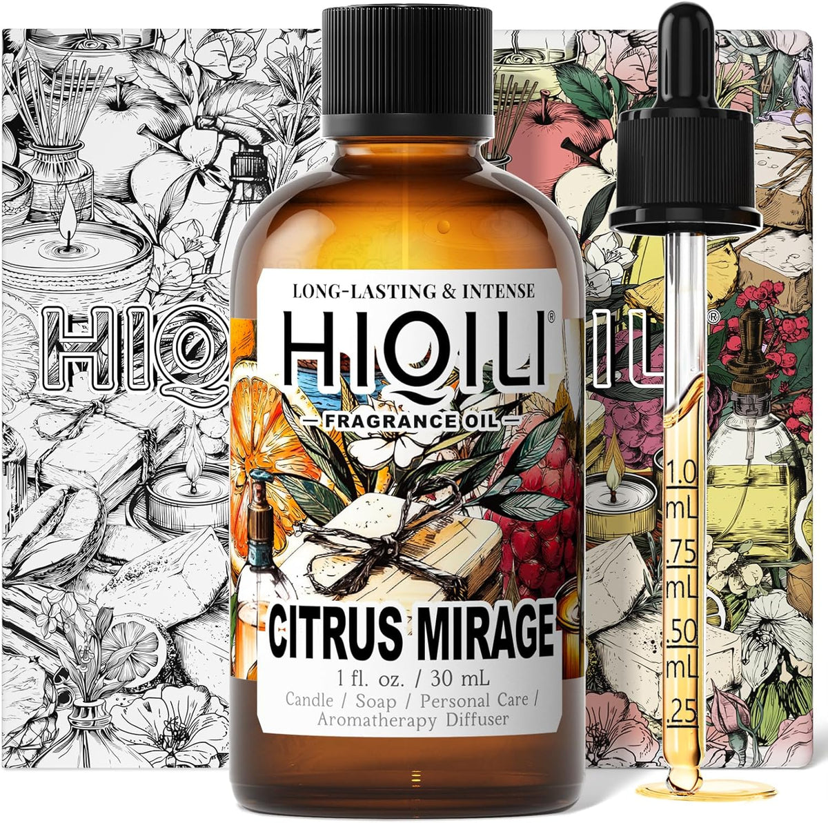 HIQILI Citrus Mirage Fragrance Oil for Candle & Soap Making, Perfect for Scent Diffuser &
