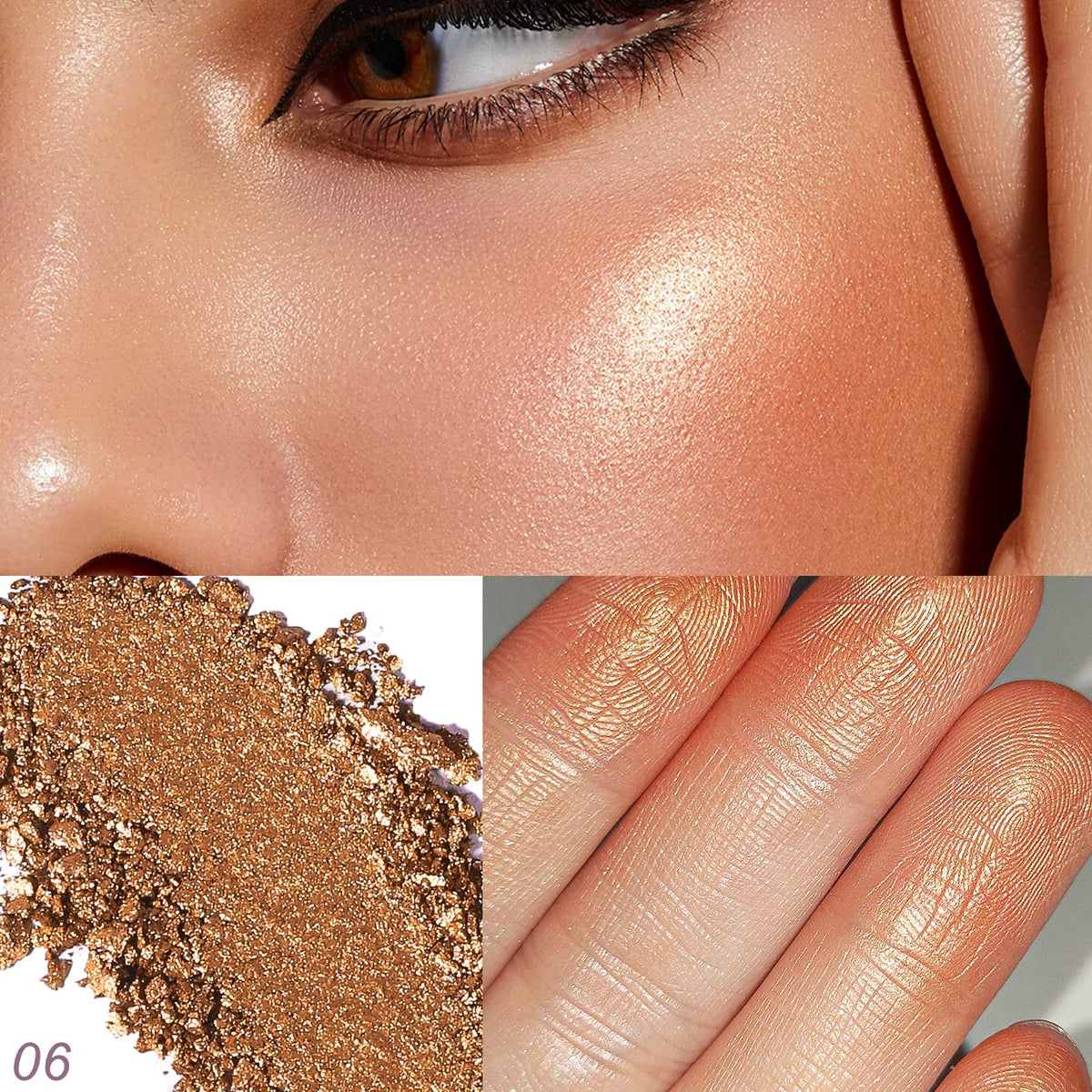 YOUNG VISION Pressed Powder Highlighter, Baked Natural Glow Contour Powder & Face Highlighter