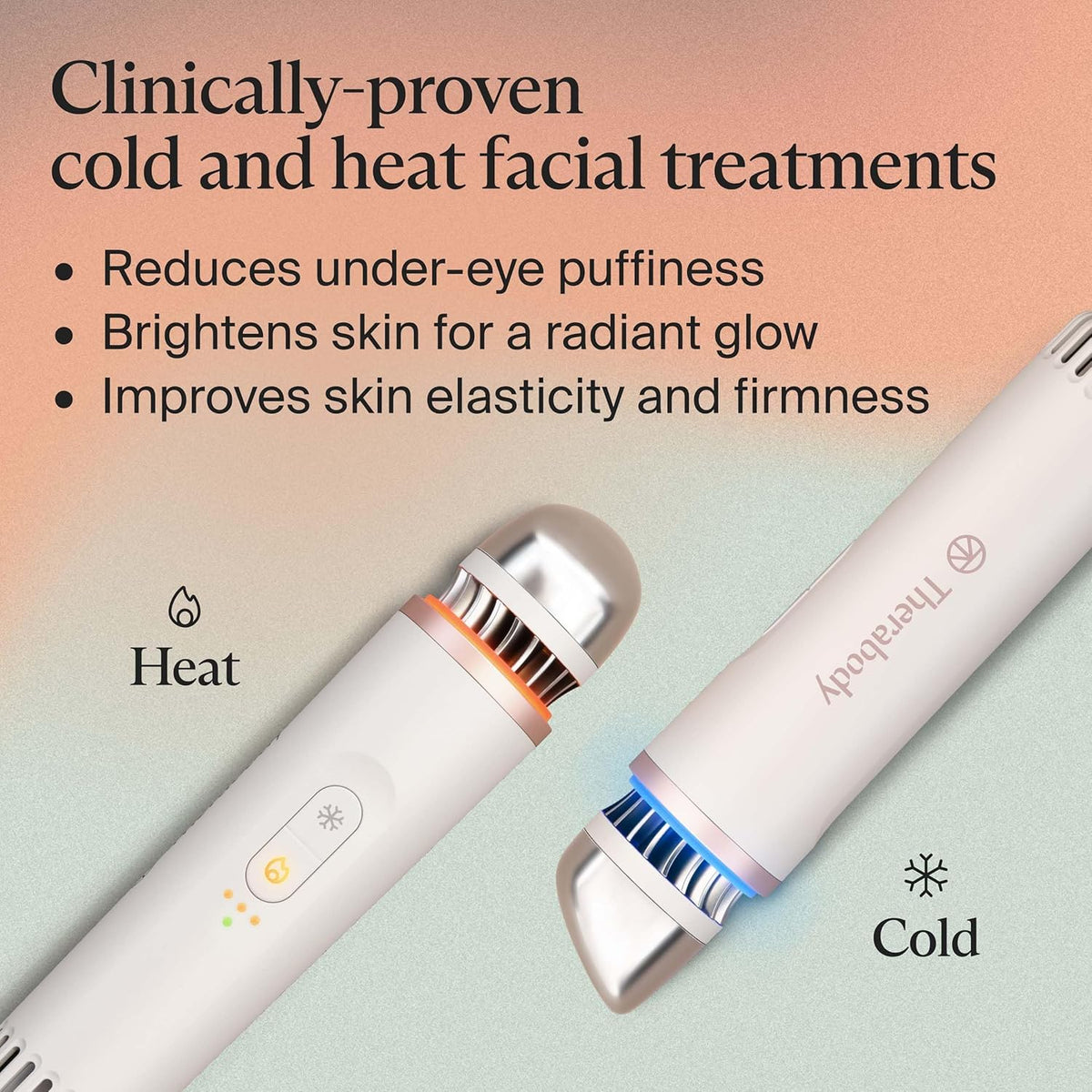 Therabody TheraFace Depuffing Wand – Cold and Heat Skincare Treatment to Depuff and Glow; Beauty