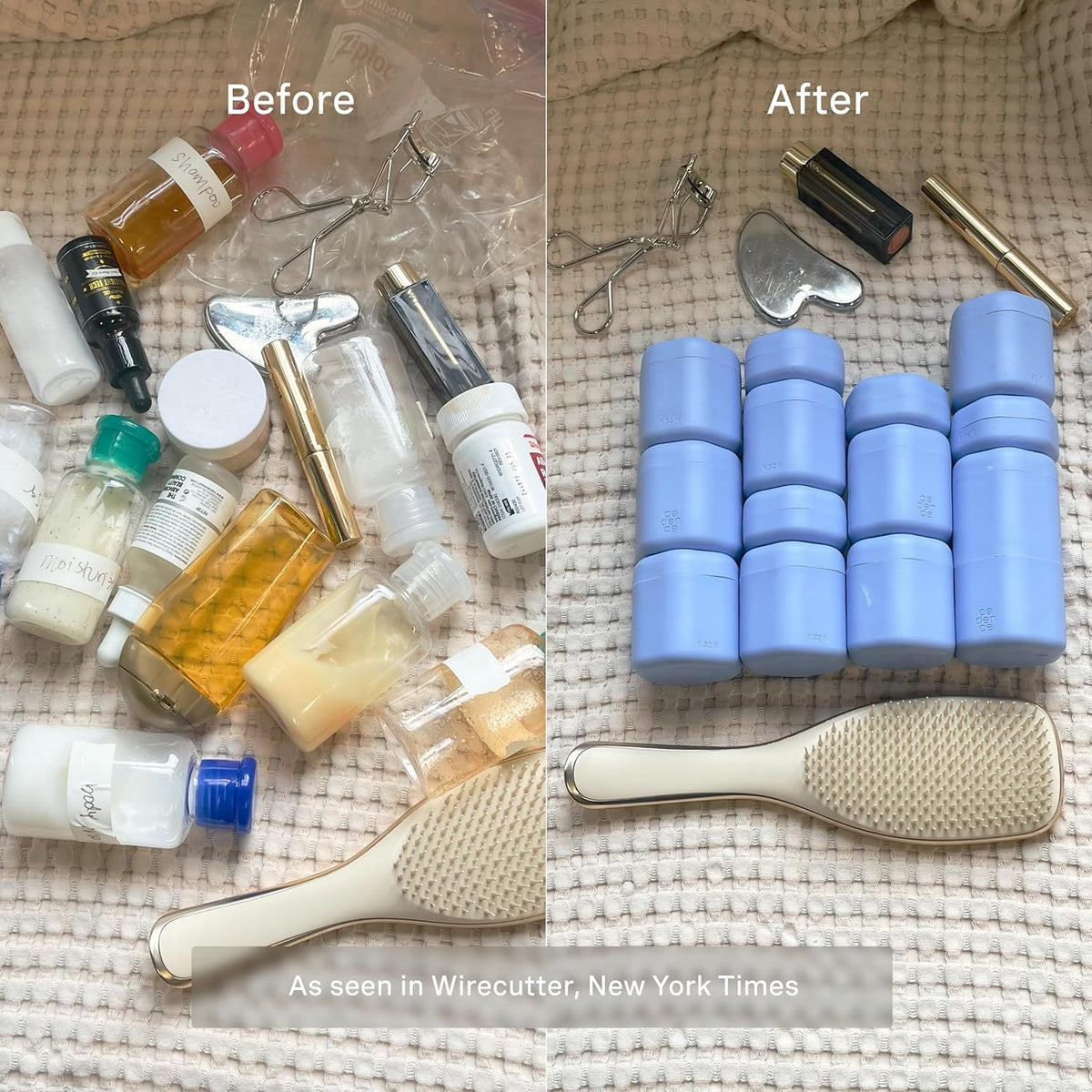 Cadence Travel Containers - Core Skincare Set - Magnetic Containers with Lids,2 Small (0.56oz) & 3