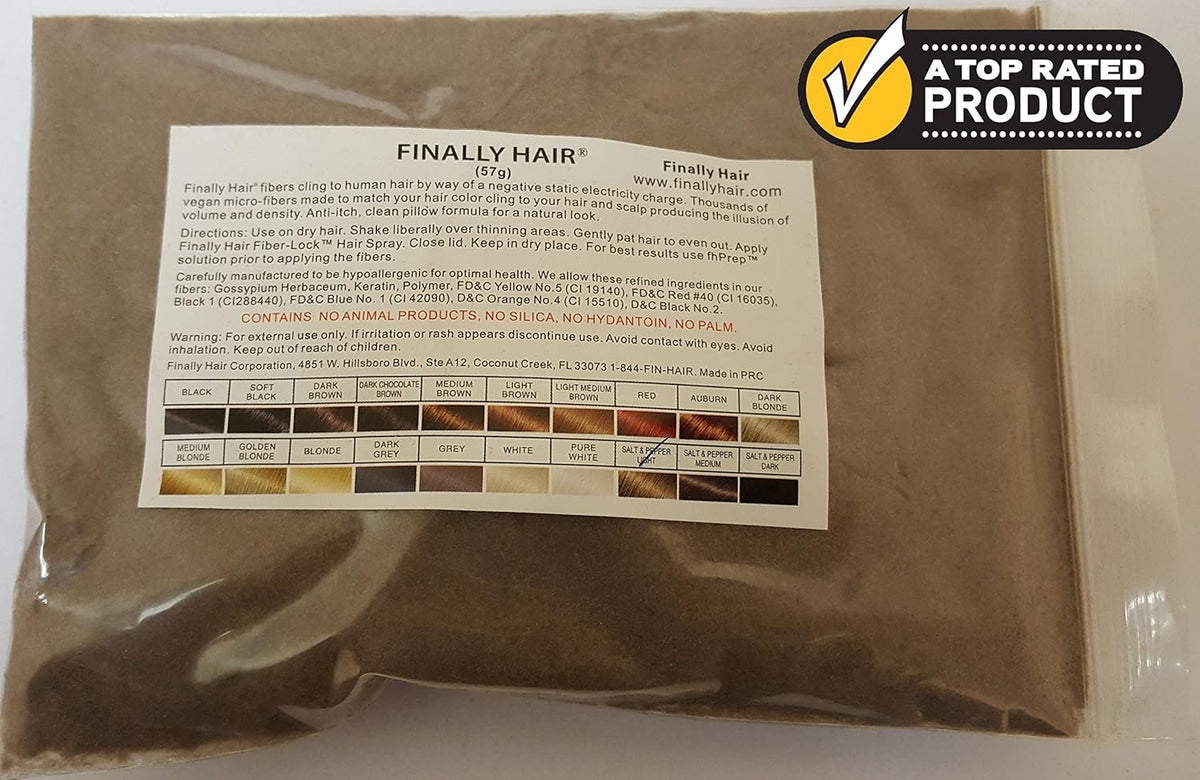 Hair Building Fibers - 50 Gram Refill - Refill Your Existing Fiber Bottle by Finally Hair (50g 50gr