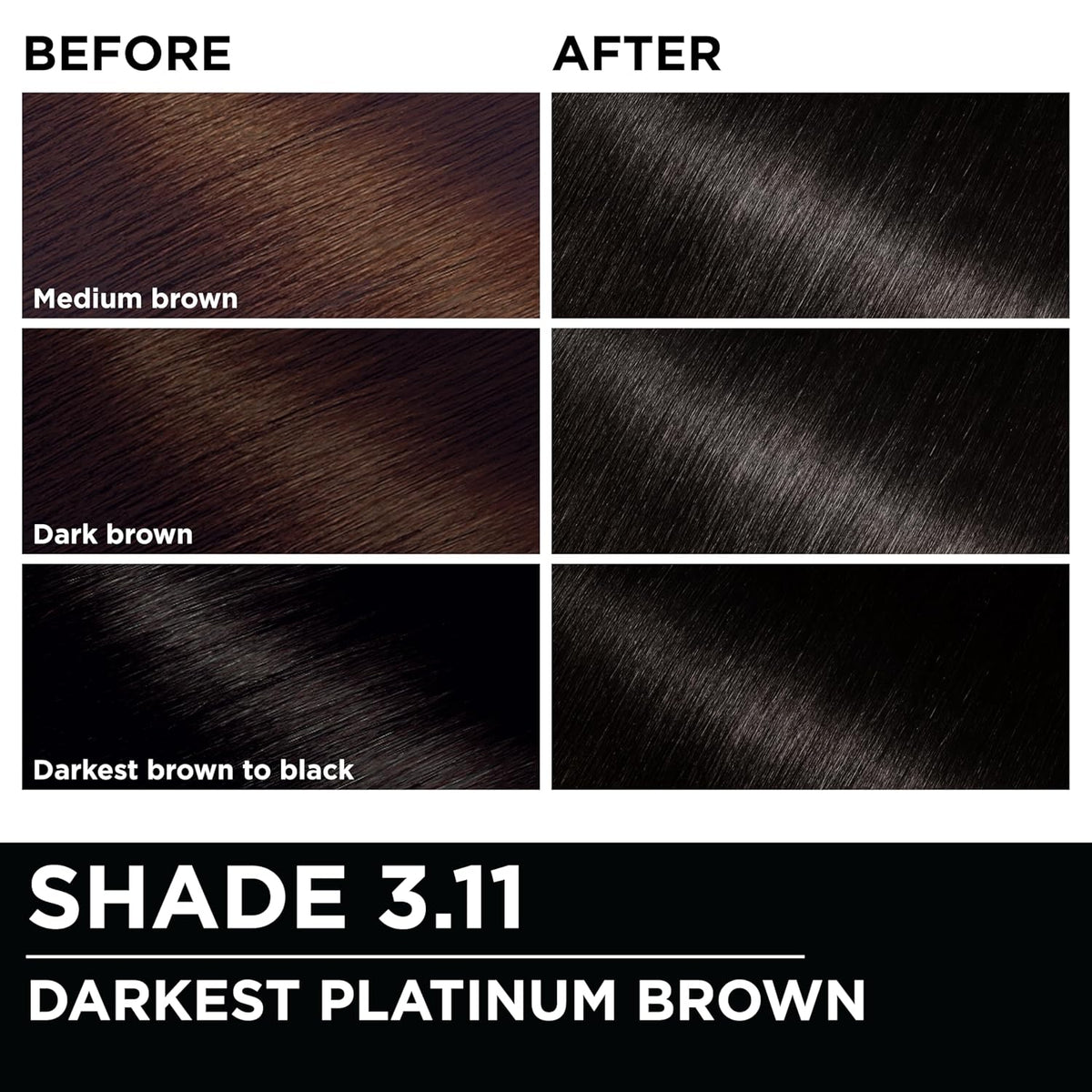 Garnier Hair Color Olia Ammonia-Free Brilliant Color Oil-Rich Permanent Hair Dye, 3.11 Darkest